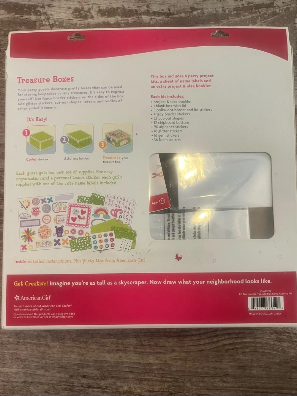 American Girl Kids Green Treasure Boxes Party Kit
